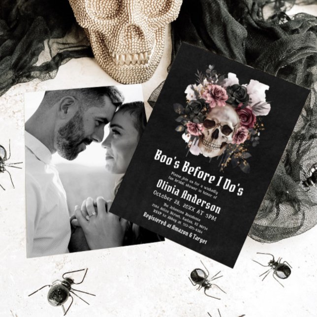 Invitación Boo de cráneo de Halloween antes de la ducha de no (Subido por el creador)
