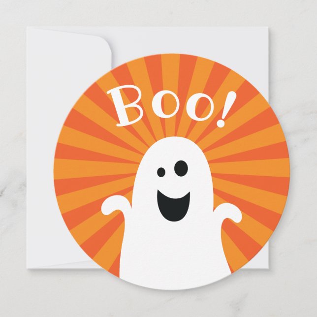 Invitación Boo de Halloween Feliz Fiesta de disfraces de niño (Anverso)