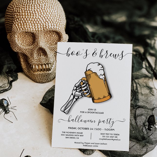 Invitación Boo de Halloween y prepara esqueletos fiesta de ce (Subido por el creador)