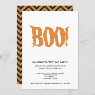 Invitación Boo del partido Halloween Personalizado Spooktacul