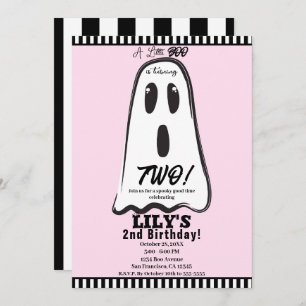 Invitación ¡BOO! Espeluznante Fantasma Rosa Halloween