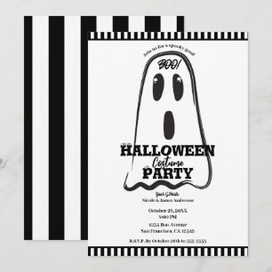 Invitación ¡BOO! Fantasma Espeluznante Disfraz de Halloween F