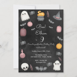 Invitación ¡Boo! Fiesta de cumpleaños de niños en Spooktacula
