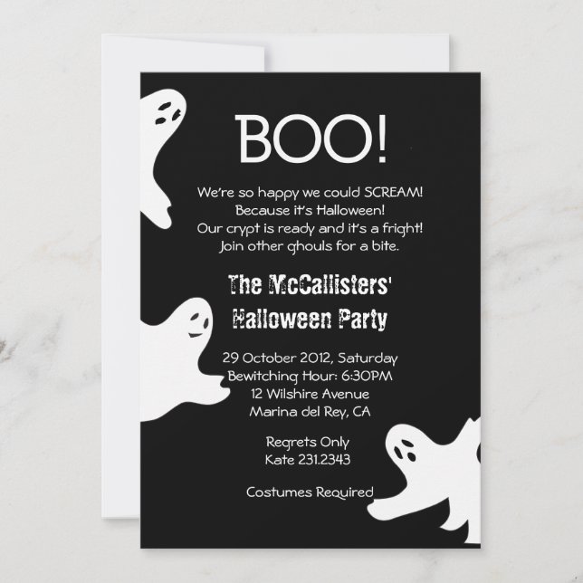Invitación ¡BOO! Fiesta divertida de disfraces de Halloween i (Anverso)