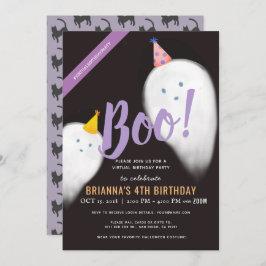 Invitación Boo Fiesta Gorra Ghost Halloween virtual Cumpleaño