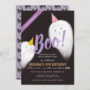 Invitación Boo Fiesta Gorra Ghost Halloween virtual Cumpleaño