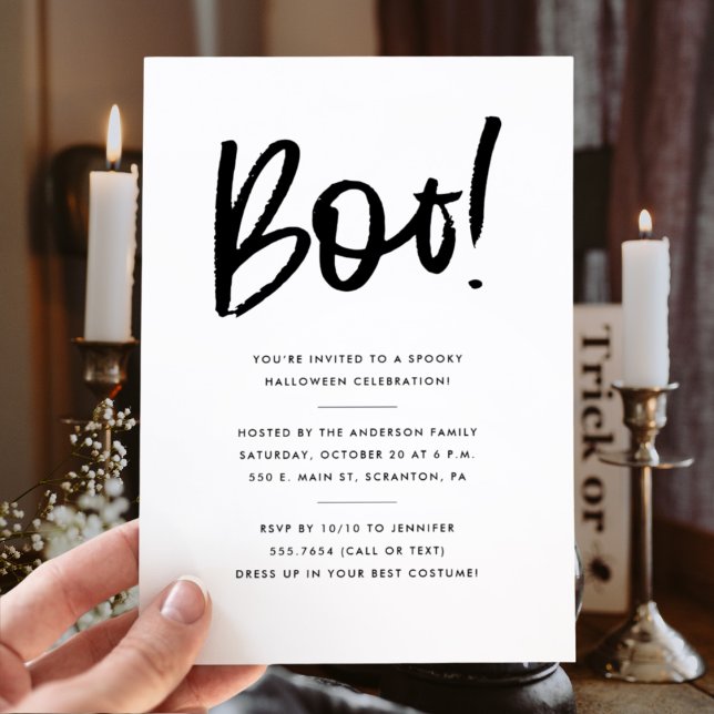 Invitación Boo fiesta Minimalista de Halloween (Subido por el creador)