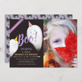 Invitación ¡Boo! Fotos fantasma de Halloween Cumpleaños Virtu