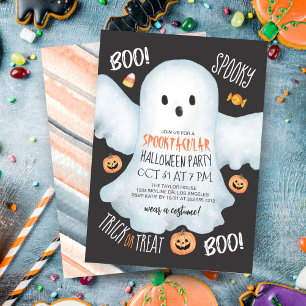 Invitación Boo Ghost Jack O'Lantern Halloween Spooktacular