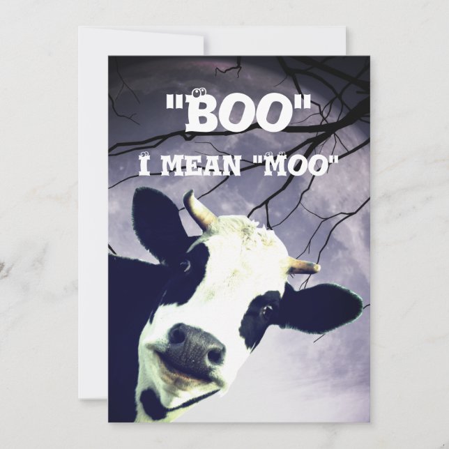 Invitación Boo gracioso me refiero a la fiesta de Halloween d (Anverso)