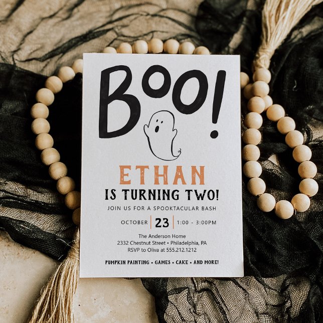 Invitación ¡Boo! Halloween de la Segunda Fiesta de Cumpleaños (Subido por el creador)