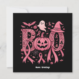 Invitación Boo Halloween Sensibilización sobre el cáncer de m