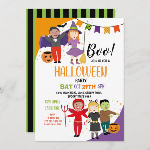 Invitación Boo Kids Fiesta de disfraz de Halloween
