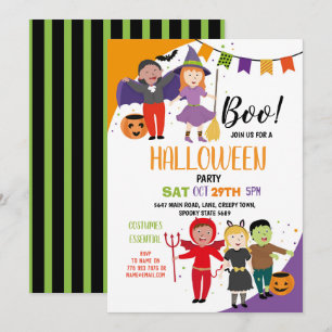 Invitación Boo Kids Halloween disfraz Fiesta de Vestido Fancy
