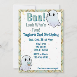 Invitación Boo, Mira Quién Cumple Dos, Fantasma 2do Cumpleaño