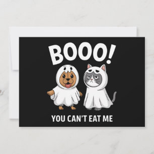 Invitación Boo No Puedes Comerme Perros Y Gatos Divertido Hal