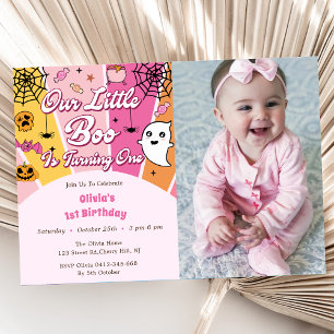 Invitación Boo Primer Cumpleaños Nuestro Pequeño Boo Se Vuelv