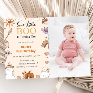 Invitación Boo Primer Cumpleaños Nuestro Pequeño Boo Se Vuelv