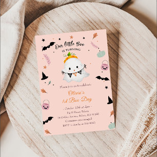 Invitación Boo Primer Cumpleaños Nuestro Pequeño Boo Se Vuelv