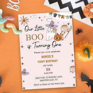 Invitación Boo Primer Cumpleaños Nuestro Pequeño Boo Se Vuelv