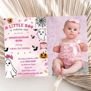 Invitación Boo Primer Cumpleaños Nuestro Pequeño Boo Se Vuelv
