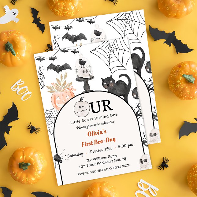 Invitación Boo Primer Cumpleaños Nuestro Pequeño Boo Se Vuelv (Subido por el creador)