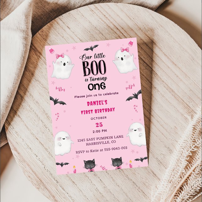 Invitación Boo Primer Cumpleaños Nuestro Pequeño Boo Se Vuelv (Subido por el creador)