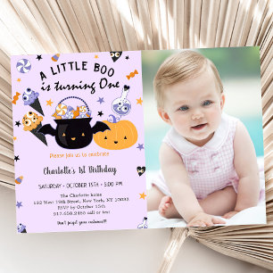 Invitación Boo Primer Cumpleaños Un Pequeño Boo Se Vuelve Uno