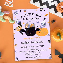 Invitación Boo Segundo Cumpleaños Un Pequeño Boo Se Está Volv