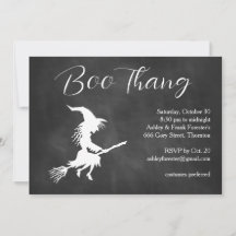 Boo Thang Flying Witch Cloudy Halloween Party