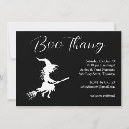 Invitación Boo Thang Flying Witch Halloween Party
