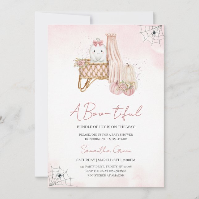 Invitación Boo-tiful Bundle of Joy Baby Shower (Anverso)