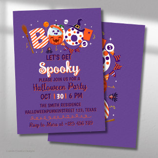 Invitación Boo Vamos a Tener un Halloween Morado Espeluznante
