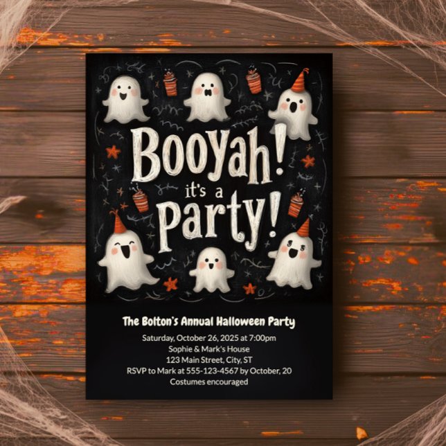 Invitación Boo Ya Halloween Fantasma Cuidada Booyah Disstume  (Subido por el creador)