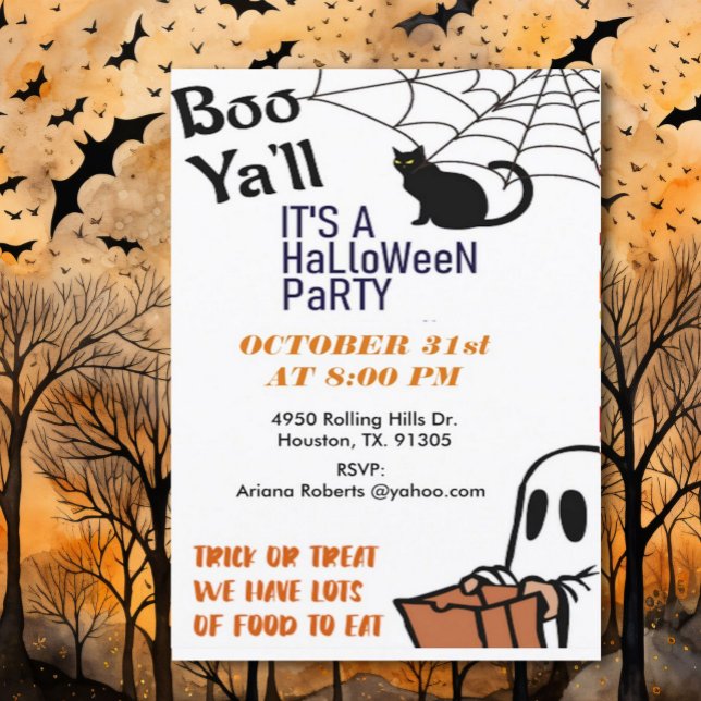 Invitación Boo Y'All Cute Kid's Halloween Party (Subido por el creador)