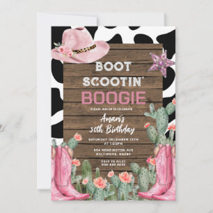Invitación Boogie Cowgirl 30 años