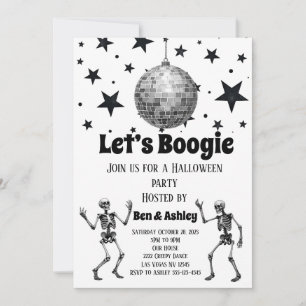 Invitación Boogie Dance Disco Ball Halloween Party