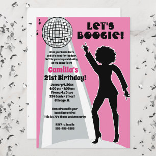 Invitación Boogie del cumpleaños de las mujeres Fiestas de di
