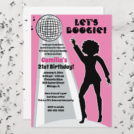 Invitación Boogie del cumpleaños de las mujeres Fiestas de di