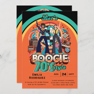 Invitación Boogie Retro Disco Dancing Bridal Bachelorette