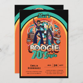 Invitación Boogie Retro Disco Dancing Fiesta de Cumpleaños de