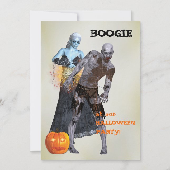Invitación Boogie Zombie Halloween Party (Anverso)
