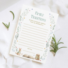 Invitación Book Baby Shower Family Traditions Game Card