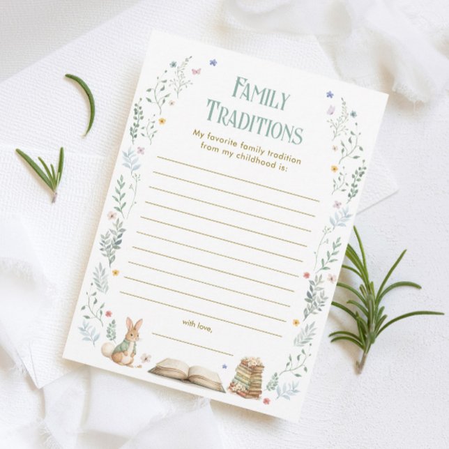 Invitación Book Baby Shower Family Traditions Game Card (Subido por el creador)