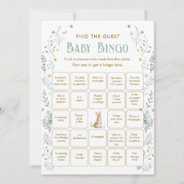 Invitación Book Baby Shower Find the Guest Bingo Game Card