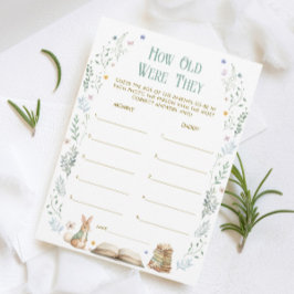 Invitación Book Baby Shower How Old Were They Game Card