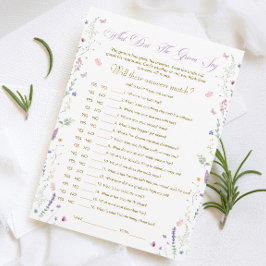Invitación Book Bridal Shower What Did He Say Game Card