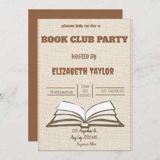 Invitación Book Club Party Invitation – Cozy Reading Night