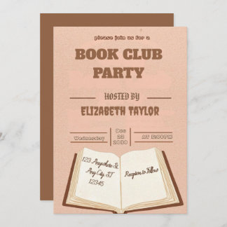 Invitación Book Club Party Invitation – Cozy Reading Night