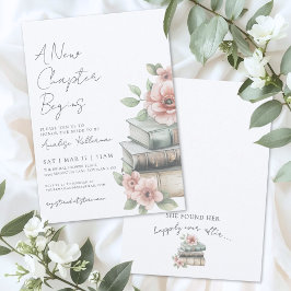 Invitación Book New Chapter Floral Bridal Shower